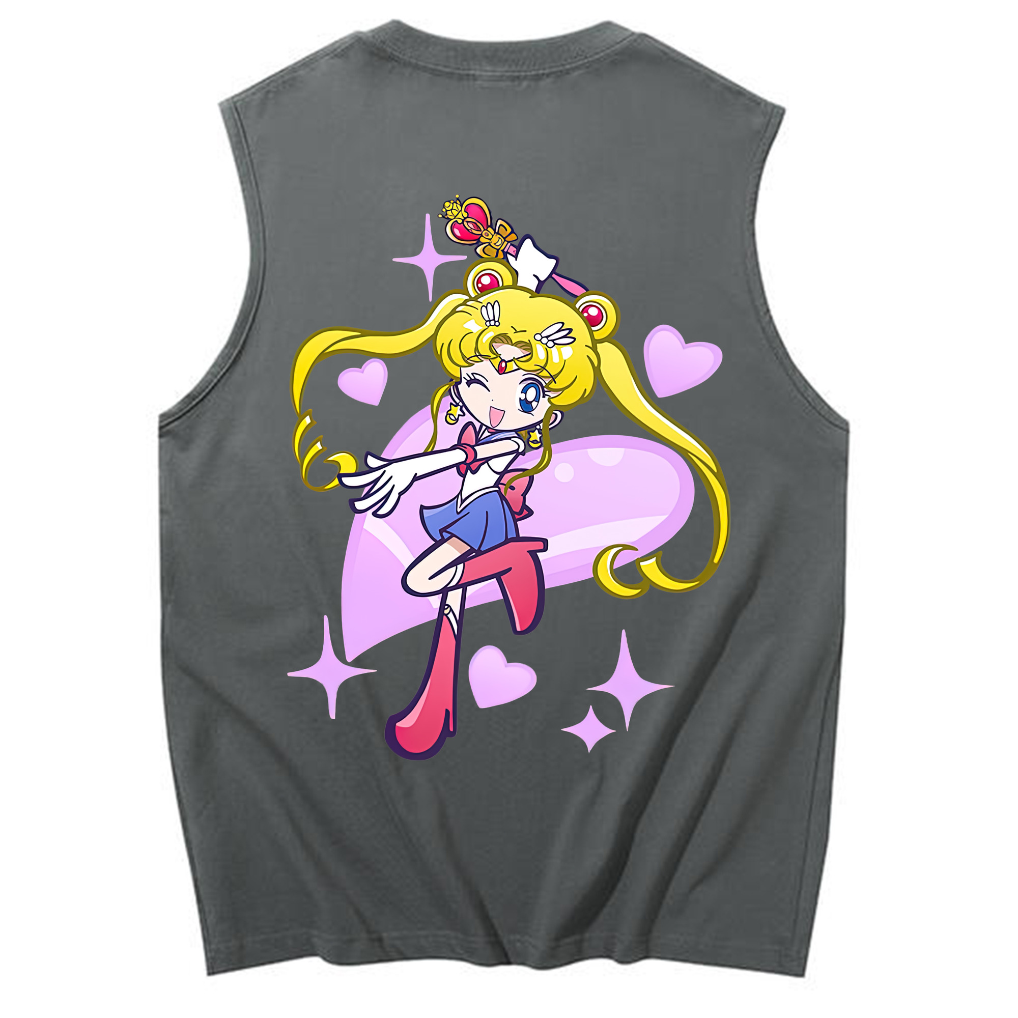 （画像用） 美少女戦士セーラームーン 月野 うさぎ つきの うさぎ Sailor Moon Tsukino Usagi コットン100％タンクトップ（背面プリント）